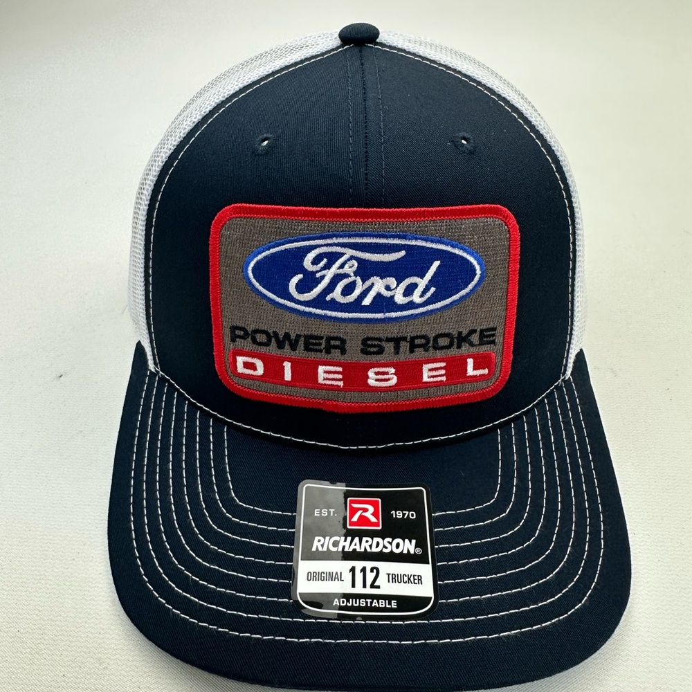 Ford diesel Richardson 112 navy on white mesh snapback
